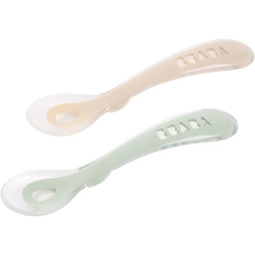 Silicone Spoon Set cuchara Clay / Misty green 8m+ 2 ud - Beaba - Modalova