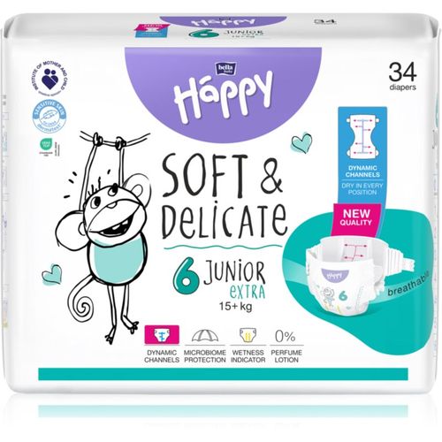 Baby Happy Soft&Delicate pañales desechables con canales Junior Extra 15+ kg 34 ud - BELLA - Modalova