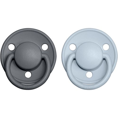 De Lux Natural Rubber Size 2: 6+ months chupete Iron / Baby Blue 2 ud - BIBS - Modalova