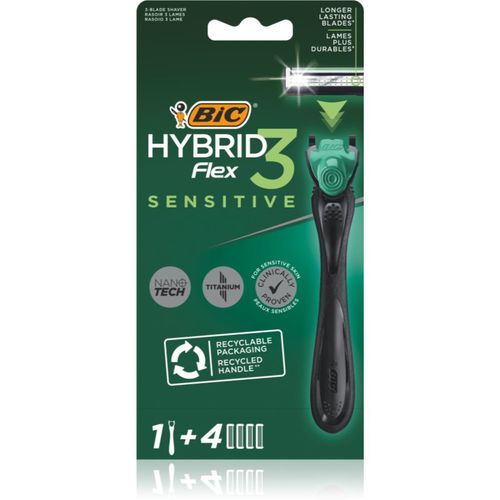 FLEX3 Hybrid Sensitive maquinilla de afeitar + hojas de recambio 4 ud - BIC - Modalova