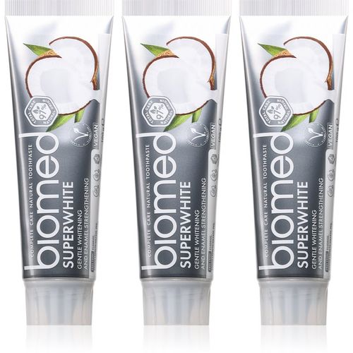 Superwhite pasta de dientes fortalecedora de esmalte con aceite de coco 3x100 g - Biomed - Modalova