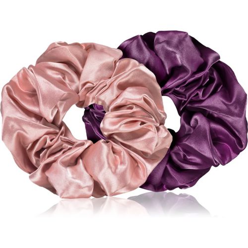 Hair Large satin scrunchie set elastici per capelli Pink & Violet - BrushArt - Modalova