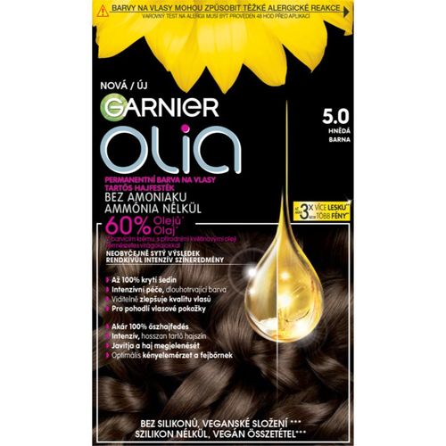 Olia Big Kit tinte permanente para cabello tono 5.0 Brown 1 ud - Garnier - Modalova