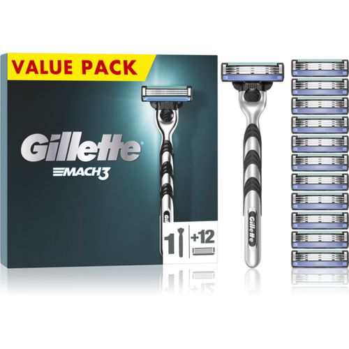 Mach3 maquinilla de afeitar + láminas de recambio 12 ud - Gillette - Modalova