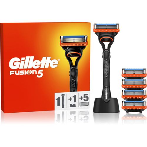 Fusion5 maquinilla de afeitar con soporte + hojas de recambio 5 ud - Gillette - Modalova