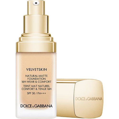 Velvetskin Natural Matte Foundation fondotinta opacizzante lunga tenuta SPF 30 colore PORCELAIN 100 30 ml - Dolce&Gabbana - Modalova