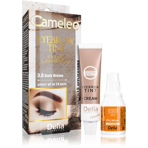 Cameleo tinte cremoso profesional para cejas sin amoníaco tono 3.0 Dark Brown 15 ml - Delia Cosmetics - Modalova