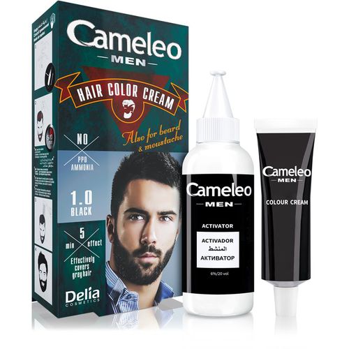 Cameleo Men Haarfarbe Farbton 1.0 Black 30 ml - Delia Cosmetics - Modalova