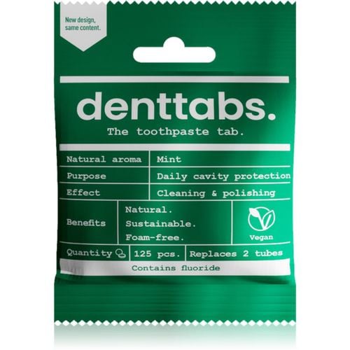 Natural Toothpaste Tablets with Fluoride dentifricio al fluoro in compresse Mint 125 comp - Denttabs - Modalova