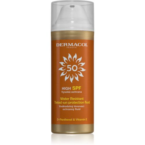 Sun Water Resistant loción facial con color y resistente al agua de protección UV alta SPF 50 50 ml - Dermacol - Modalova