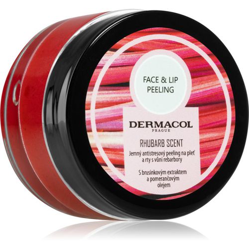 Face & Lip Peeling Rhubarb exfoliante a base de azúcar para labios y pómulos 50 ml - Dermacol - Modalova