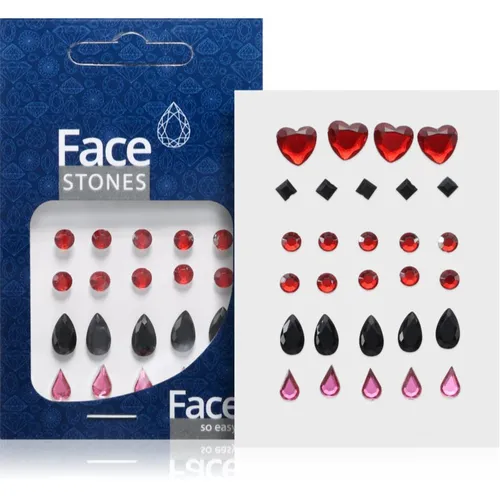 Face Stones pegatinas para el rostro Black & Red 35 ud - Diva & Nice Cosmetics - Modalova