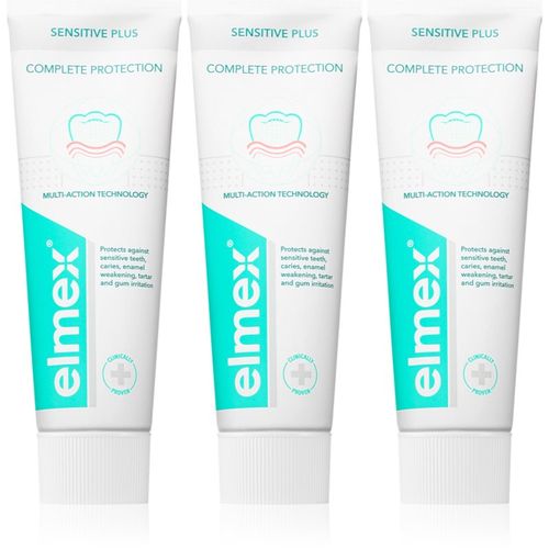 Sensitive Plus Complete Protection pasta de dientes fortalecedora de esmalte 3x75 ml - Elmex - Modalova