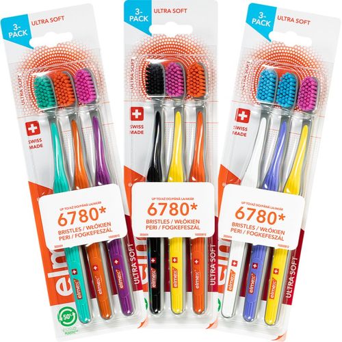 Swiss Made cepillo de dientes ultra-suave Yellow + Blue + White 3 ud - Elmex - Modalova