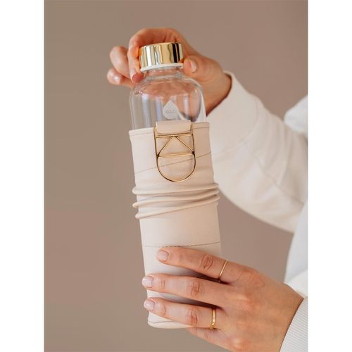 Mismatch botella de agua de cristal + funda de cuero sintético color Beige 1 ud - EQUA - Modalova