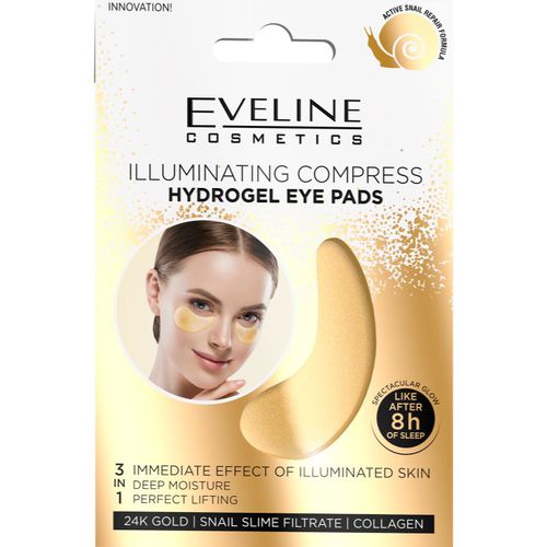 Gold Illuminating Compress mascarilla de hidrogel para contorno de ojos con extracto de baba de caracol 2 ud - Eveline Cosmetics - Modalova