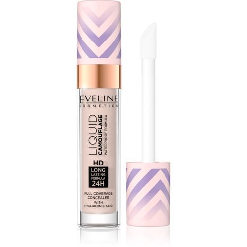 Liquid Camouflage corrector resistente al agua con ácido hialurónico tono 02 Light Vanilla 7.5 ml - Eveline Cosmetics - Modalova