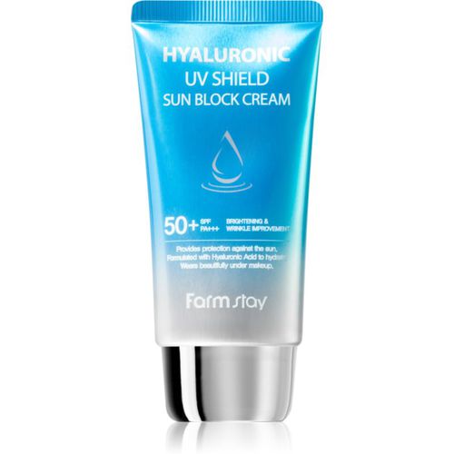 Hyaluronic UV Shield Sun Block Cream crema facial protectora con ácido hialurónico SPF 50+ 70 g - Farmstay - Modalova