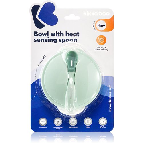 Suction Bowl & Heat Sensing Spoon Geschirrset 4 m+ Mint 3 St - Kikkaboo - Modalova