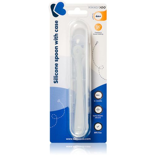 Silicone Spoon in a Case cucchiaino con astuccio 4 m+ Blue 1 pz - Kikkaboo - Modalova