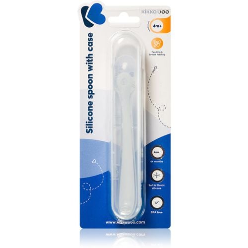 Silicone Spoon in a Case cuchara con estuche 4 m+ Blue 1 ud - Kikkaboo - Modalova