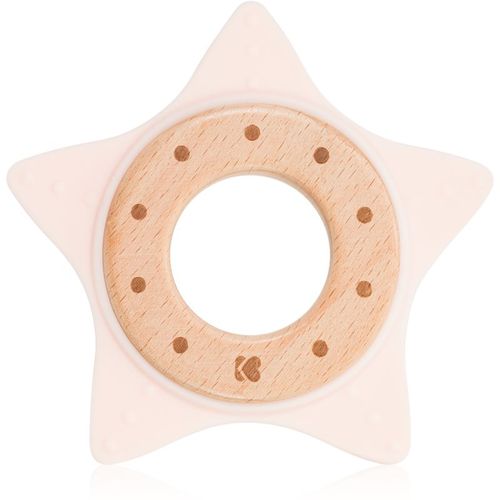 Silicone and Wood Teether Star dentaruolo Pink 1 pz - Kikkaboo - Modalova