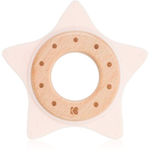 Silicone and Wood Teether Star mordedor Pink 1 ud - Kikkaboo - Modalova