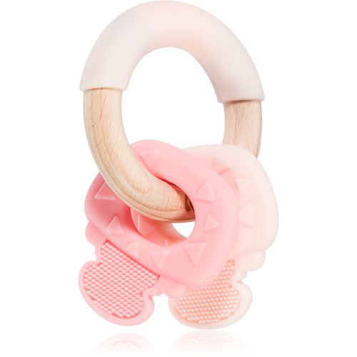 Silicone and Wood Teether Keys dentaruolo Pink 1 pz - Kikkaboo - Modalova