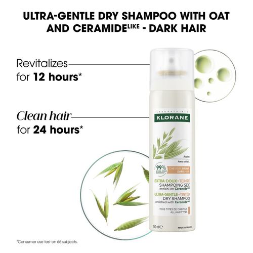 Oats Dry Shampoo champú seco suave para cabello castaño 150 ml - Klorane - Modalova