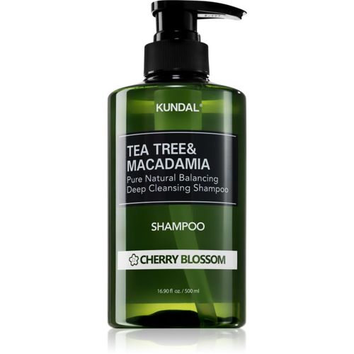 Tea Tree & Macadamia Cherry Blossom champú de limpieza profunda con efecto refrescante 500 ml - KUNDAL - Modalova