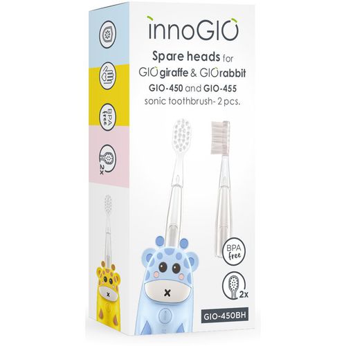 GIOGiraffe & GIORabbit Spare Heads Transparent Ersatzkopf für Zahnbürste für Kinder GIOGiraffe & GIORabbit Sonic Toothbrush 2 St - innoGIO - Modalova