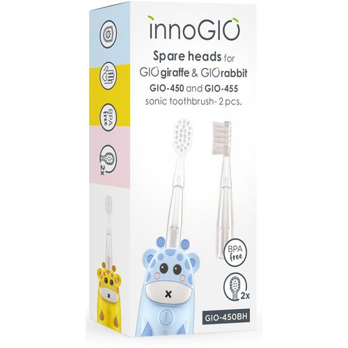 GIOGiraffe & GIORabbit Spare Heads Transparent recambio para cepillo de dientes para niños GIOGiraffe & GIORabbit Sonic Toothbrush 2 ud - innoGIO - Modalova