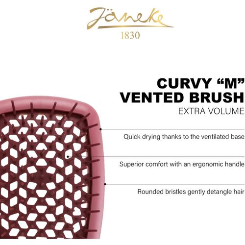 Curvy "M" Vented Brush cepillo llano protector de calor para el cabello 21 x 8,5 x 4 cm 1 ud - Janeke - Modalova