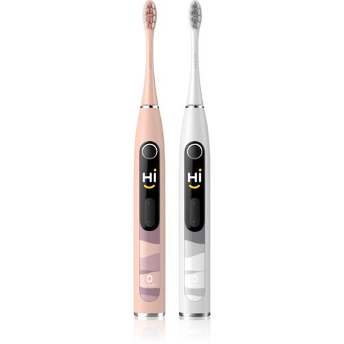 X10 Set cepillo de dientes eléctrico sónico paquete doble Pink & Silver - OClean - Modalova