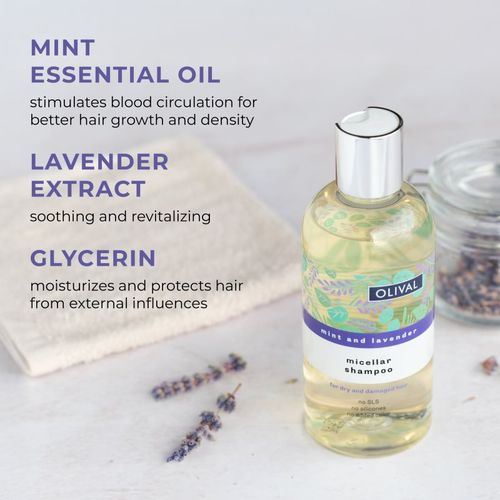 Micellar Mint and Lavender champú micelar para cabello seco y dañado 250 ml - Olival - Modalova