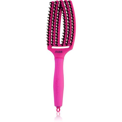 Fingerbrush ThinkPink spazzola piatta con setole di nylon e di cinghiale Neon Pink 1 pz - Olivia Garden - Modalova