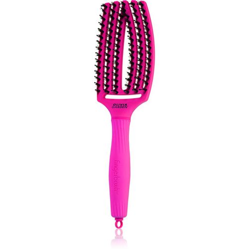 Fingerbrush ThinkPink spazzola piatta con setole di nylon e di cinghiale Neon Violet 1 pz - Olivia Garden - Modalova