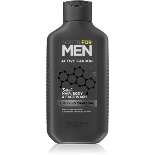 North for Men Active Carbon gel doccia rinfrescante 3 in 1 250 ml - Oriflame - Modalova