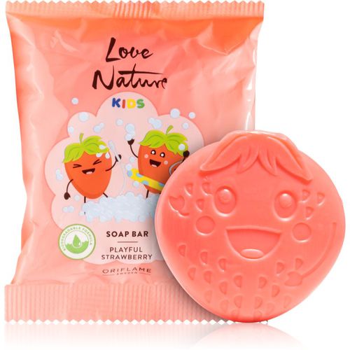 Love Nature Kids Playful Strawberry jabón limpiador sólido para la piel del bebé 75 g - Oriflame - Modalova