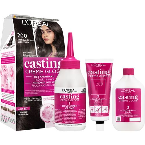 Casting Creme Gloss tinte de pelo tono 200 Ebony Black 1 ud - L’Oréal Paris - Modalova