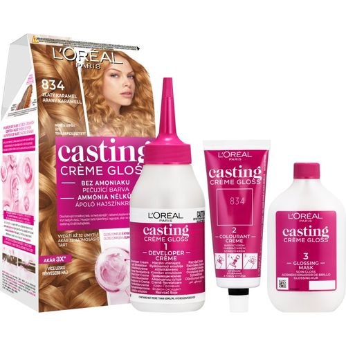 Casting Creme Gloss tinte de pelo tono 834 Golden Caramel 1 ud - L’Oréal Paris - Modalova