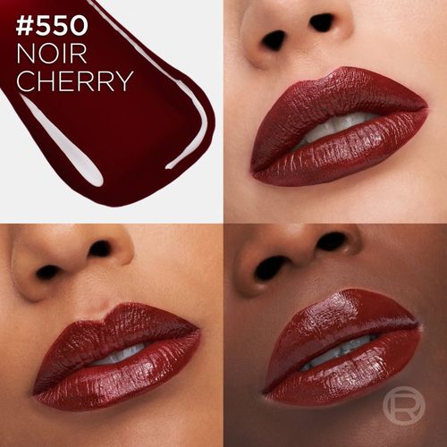 Infaillible Laque Resistance barra de labios líquida de larga duración aportando brillo e hidratación tono 550 Noir Cherry 4.3 ml - L’Oréal Paris - Modalova