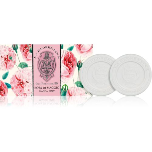 Rose of May Sculpted Soap natürliche feste Seife mit Rosenduft 2x115 g - La Florentina - Modalova