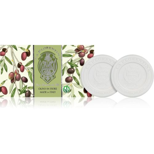 Olive Flowers Sculpted Soap natürliche feste Seife Olive Leaf Extract 2x115 g - La Florentina - Modalova