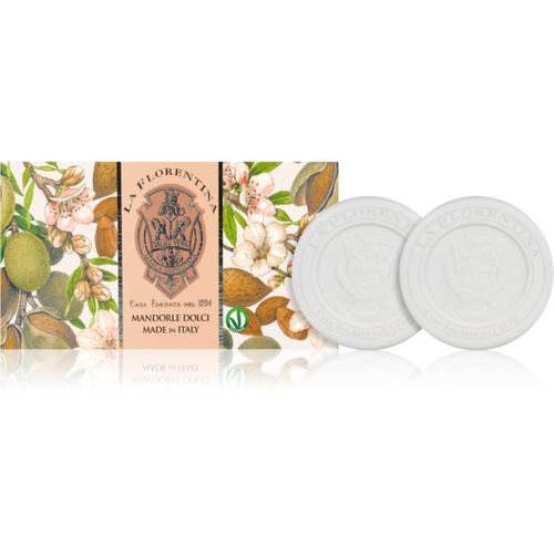 Sweet Almonds Sculpted Soap natürliche feste Seife mit Mandelöl 2x115 g - La Florentina - Modalova