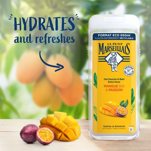 Mango BIO & Passion Fruit gel de ducha suave 400 ml - Le Petit Marseillais - Modalova