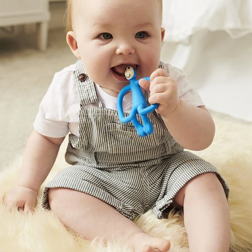 Monkey Teether mordedor con cepillo 2en1 Blue 1 ud - Matchstick Monkey - Modalova