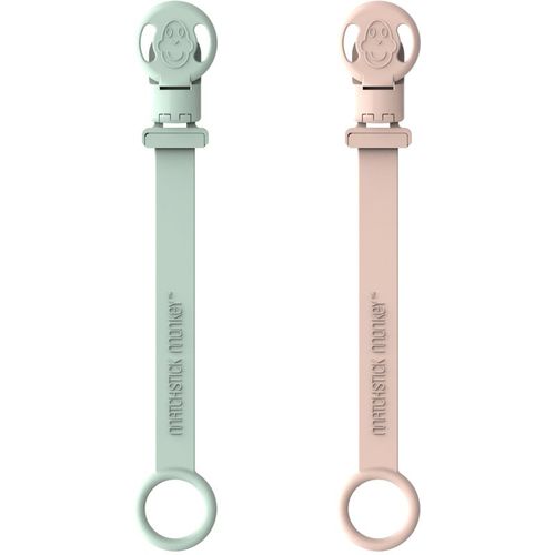 Soother Clips fermaglio per ciuccio Mint Green & Dusty Pink 2 pz - Matchstick Monkey - Modalova