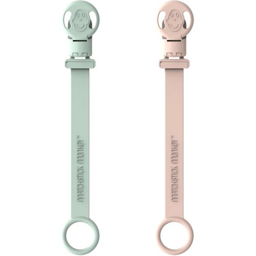 Soother Clips pinza para el chupete Mint Green & Dusty Pink 2 ud - Matchstick Monkey - Modalova