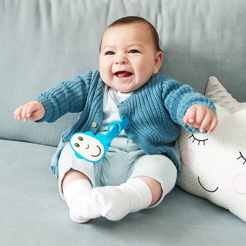 Flat Face Teether & Soother Clip lote de regalo para niños Blue - Matchstick Monkey - Modalova